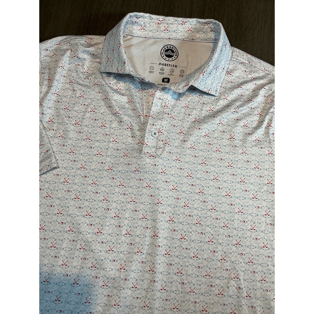 Flag & Anthem MadeFlex Cantera Golf Polo Crossed Clubs Size M